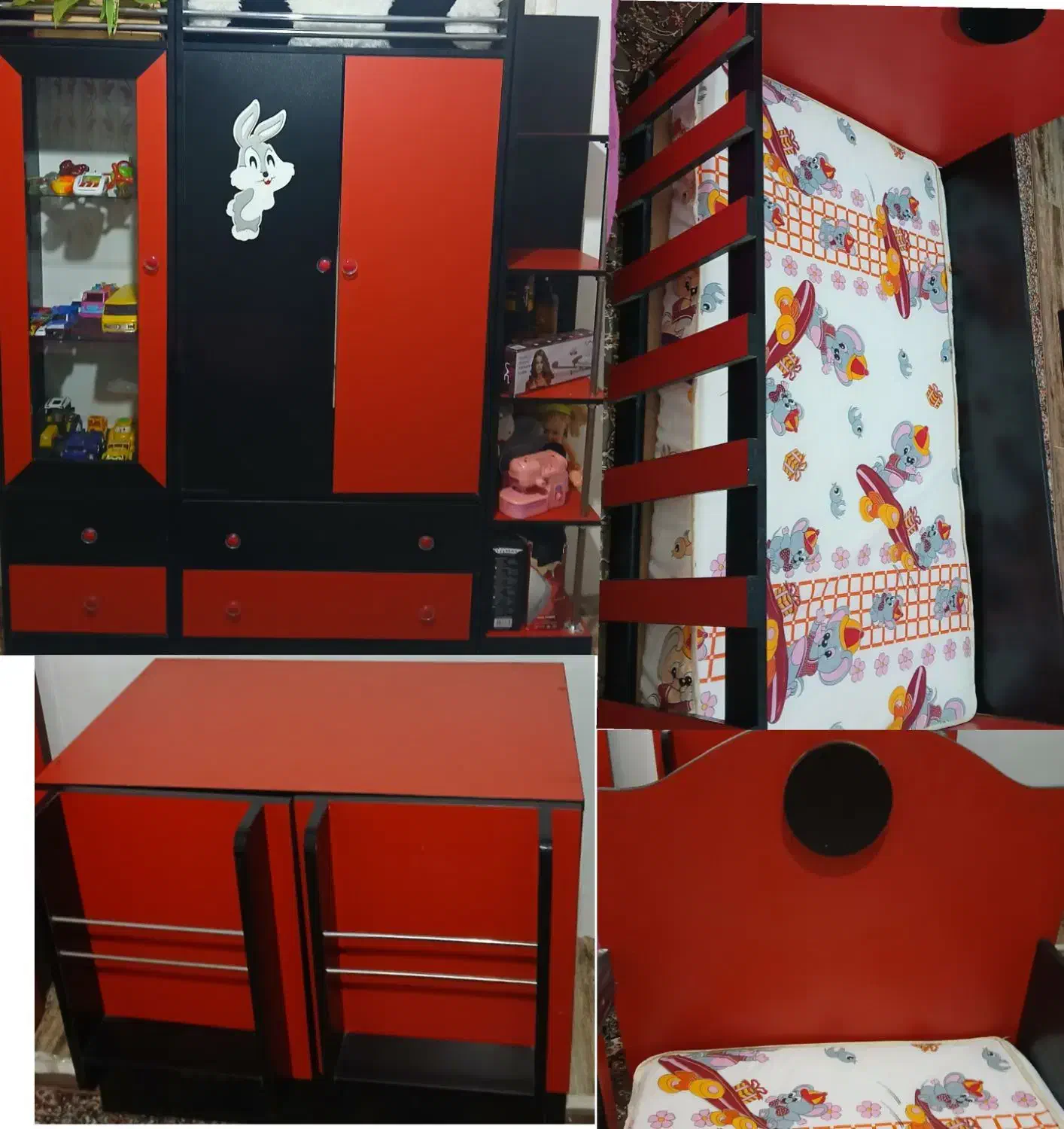 سرویس خواب(سیسمونی) تخت و کمد و پاتختی و تشک(فوری|تخت و سرویس خواب|اسدآباد, |دیوار