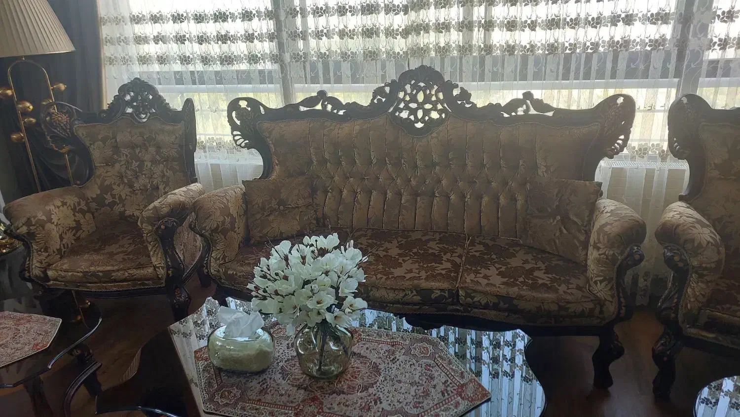 مبل سلطنتی ۹ نفره|مبلمان خانگی و میز عسلی|شاهین‌شهر, اقبال لاهوری|دیوار