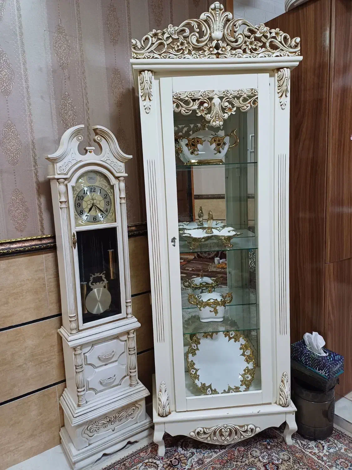 بوفه و ساعت|بوفه، ویترین، کنسول|علی‌آباد کتول, |دیوار