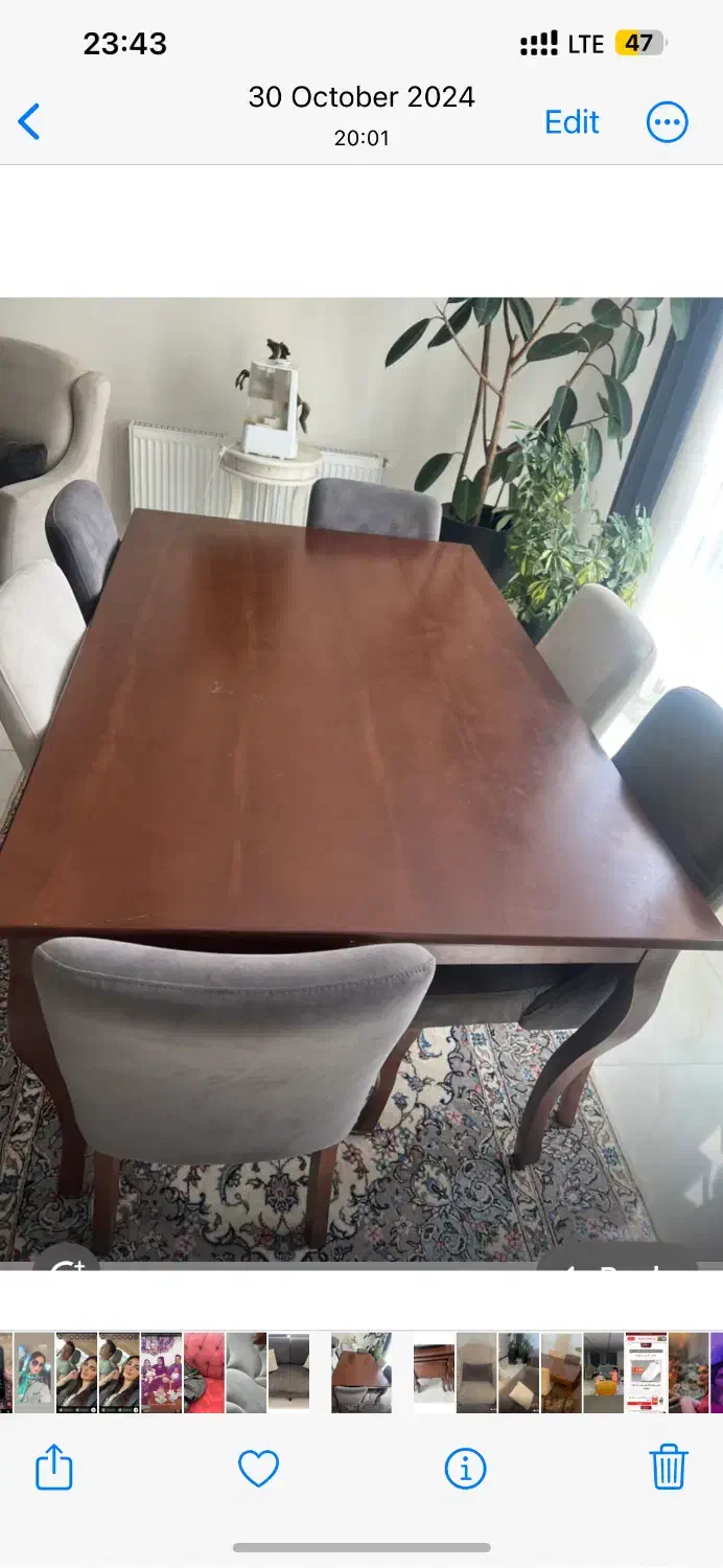 میز ۶نفره|میز و صندلی غذاخوری|ماکو, |دیوار