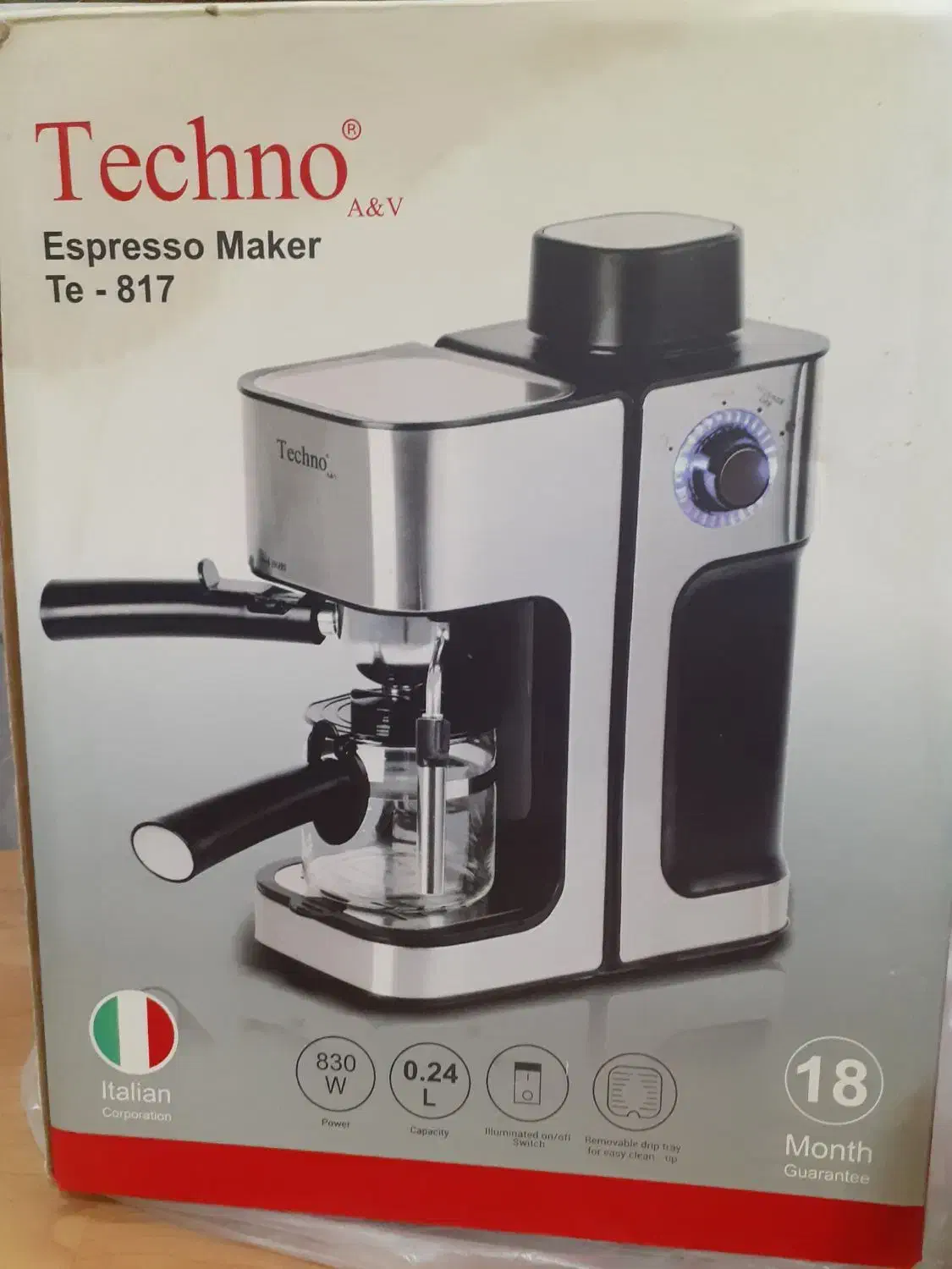 اسپرسوساز (قهوه ساز) تکنو با کارتن|سماور، چایساز، قهوهساز|قم, زنبیل آباد|دیوار