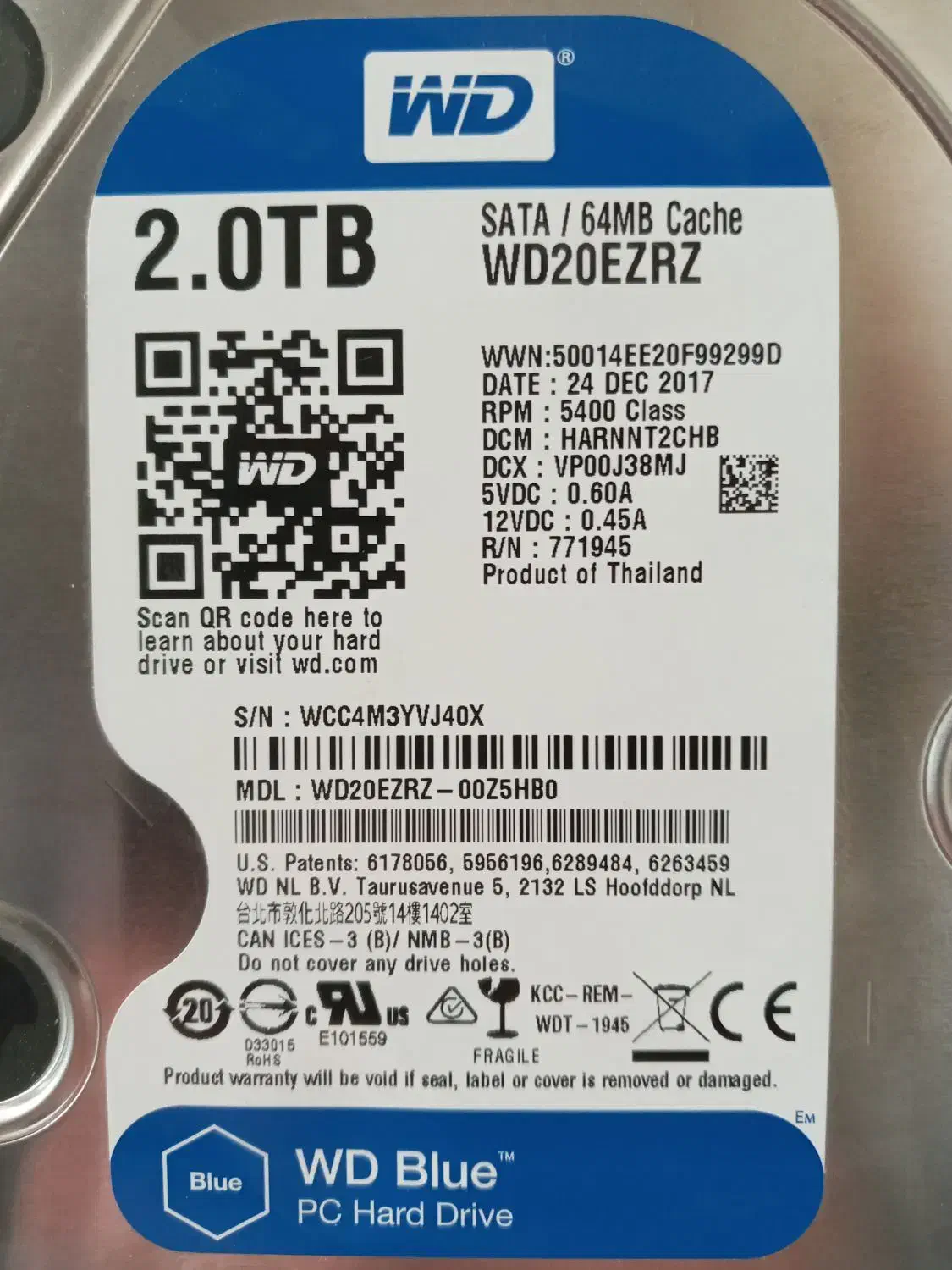 هارد WD blue برای PC ظرفیت 2 ترابایت|قطعات و لوازم جانبی رایانه|تهران, نیلوفر|دیوار