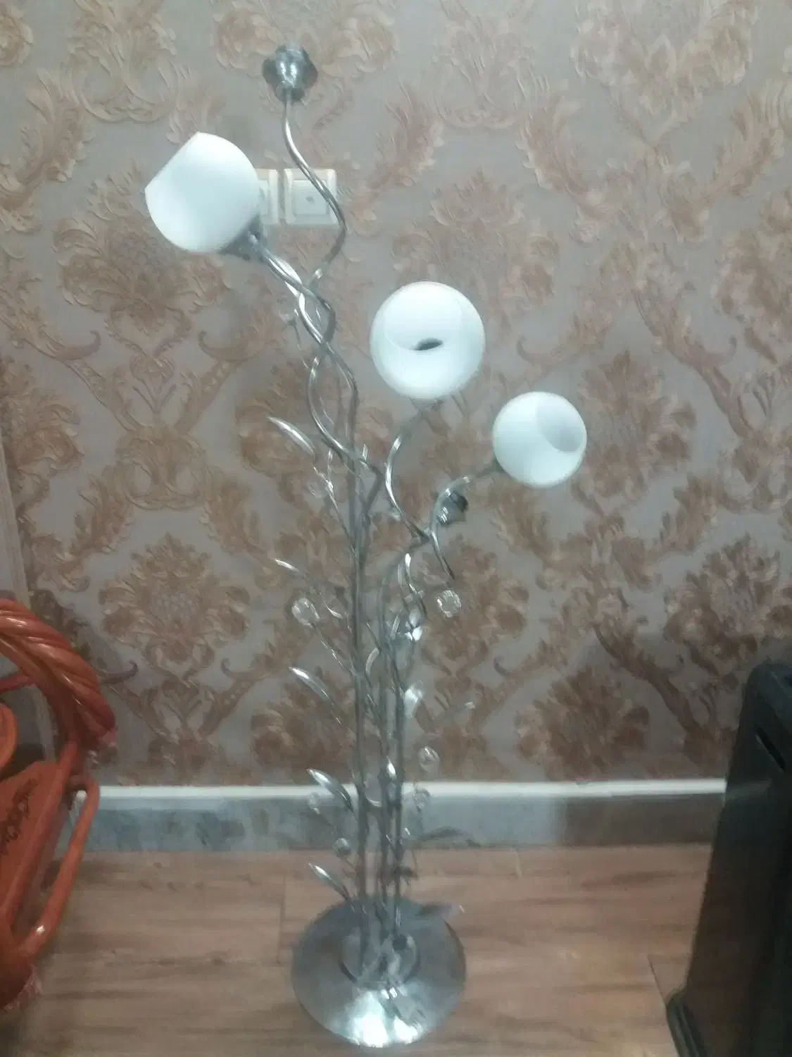 اباژور ایستاده استیل  پنج شاخه|چراغ خواب و آباژور|قوچان, |دیوار