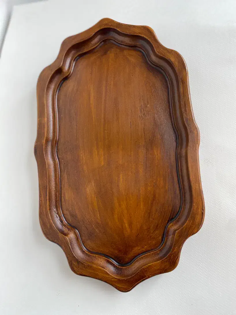 سینی دست ساز سنگ مصنوعی طرح چوب|ظروف سرو و پذیرایی|آستارا, |دیوار