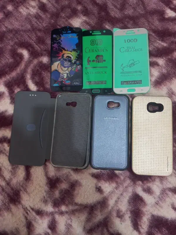گارد گوشی سامسونگ A7 2017و گلاس آن|لوازم جانبی موبایل و تبلت|یزد, |دیوار