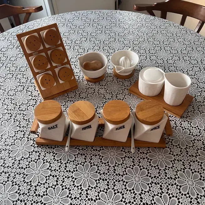 ست پاسماوری و ادویه و روغن ریز بامبو|ظروف پختوپز|ارومیه, |دیوار