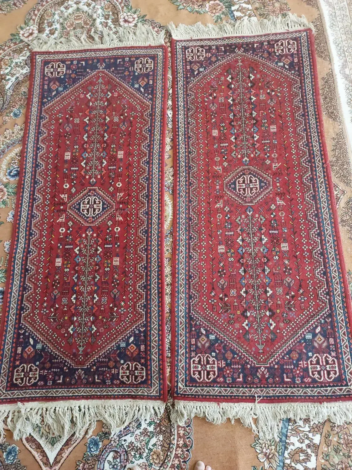 ۵عدد قالیچه باریکه آباده ای قدیمی سالم|فرش|آباده, |دیوار