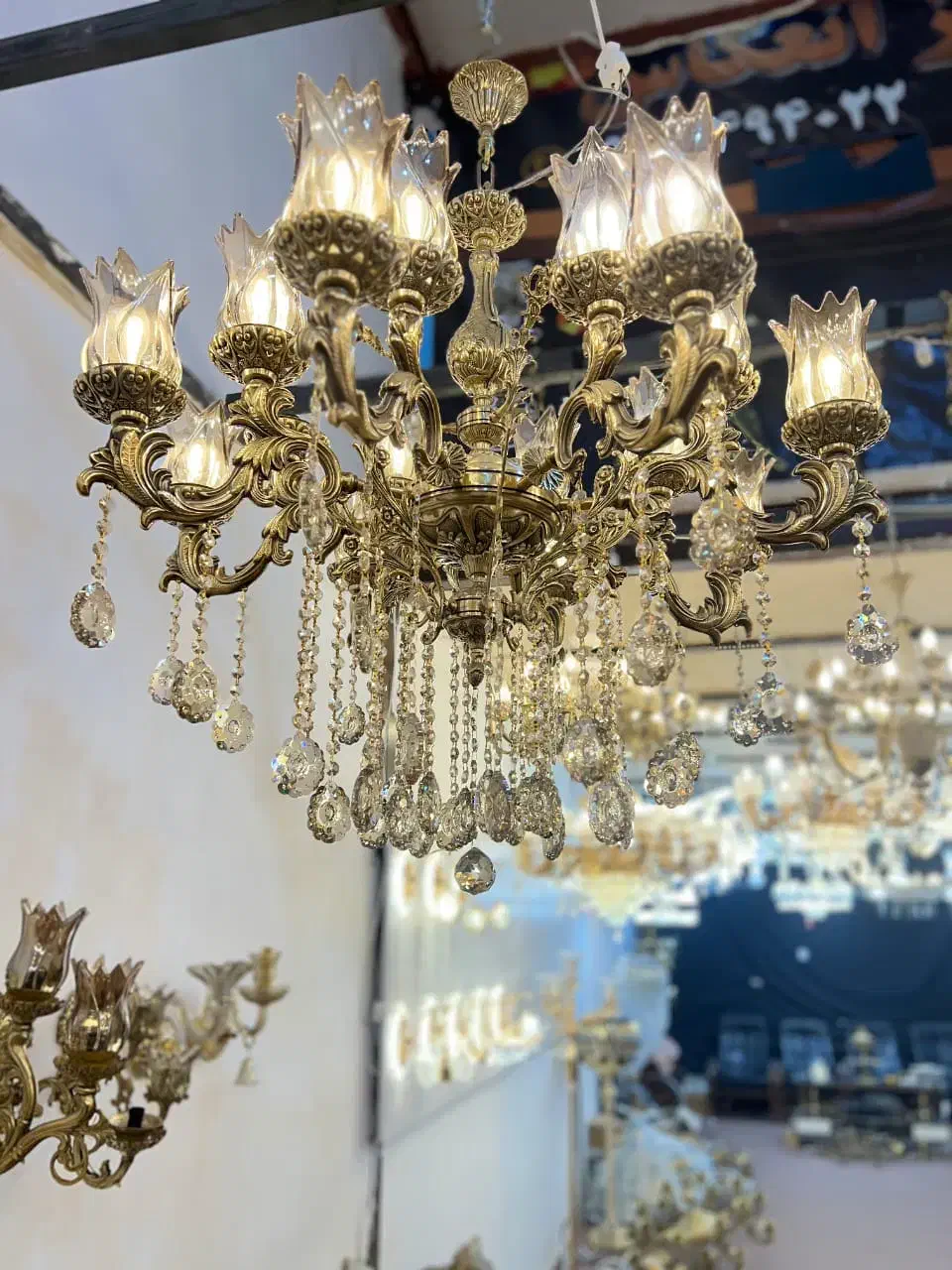 لوستر مدل آرامیس برنز اصل|لوستر و چراغ آویز|قم, کاسه گران|دیوار