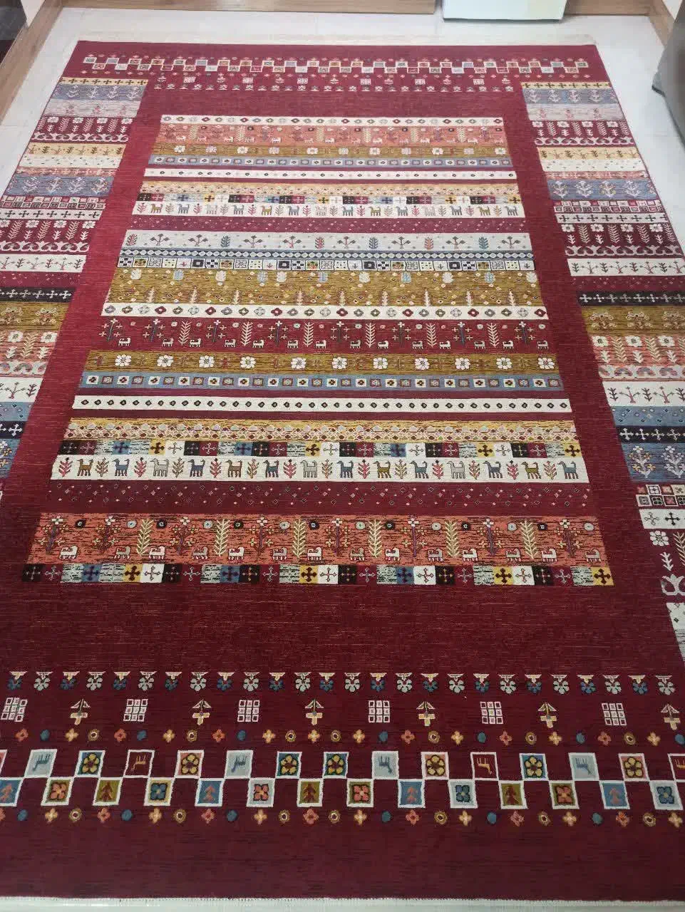 فرش طرح گلیم ۹ متری درحدنونو.جفت۶متری سالم.قالیچه|فرش|شاهرود, |دیوار