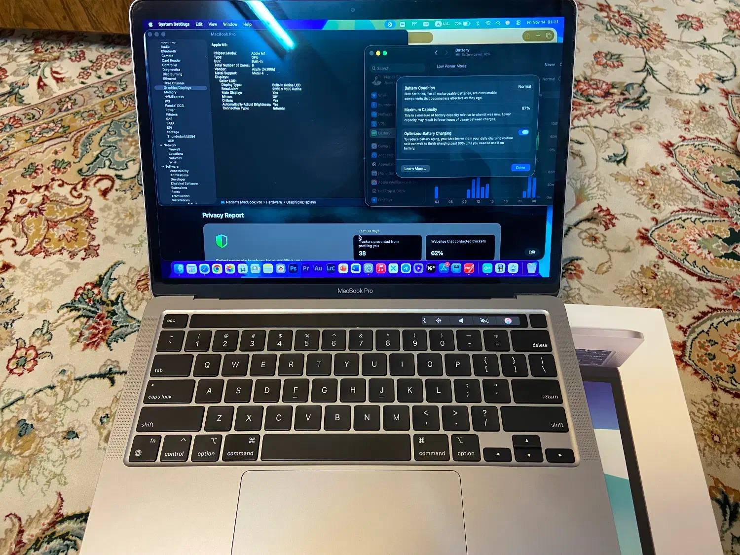 مکبوک پرو m1 2020|رایانه همراه|اصفهان, برازنده|دیوار