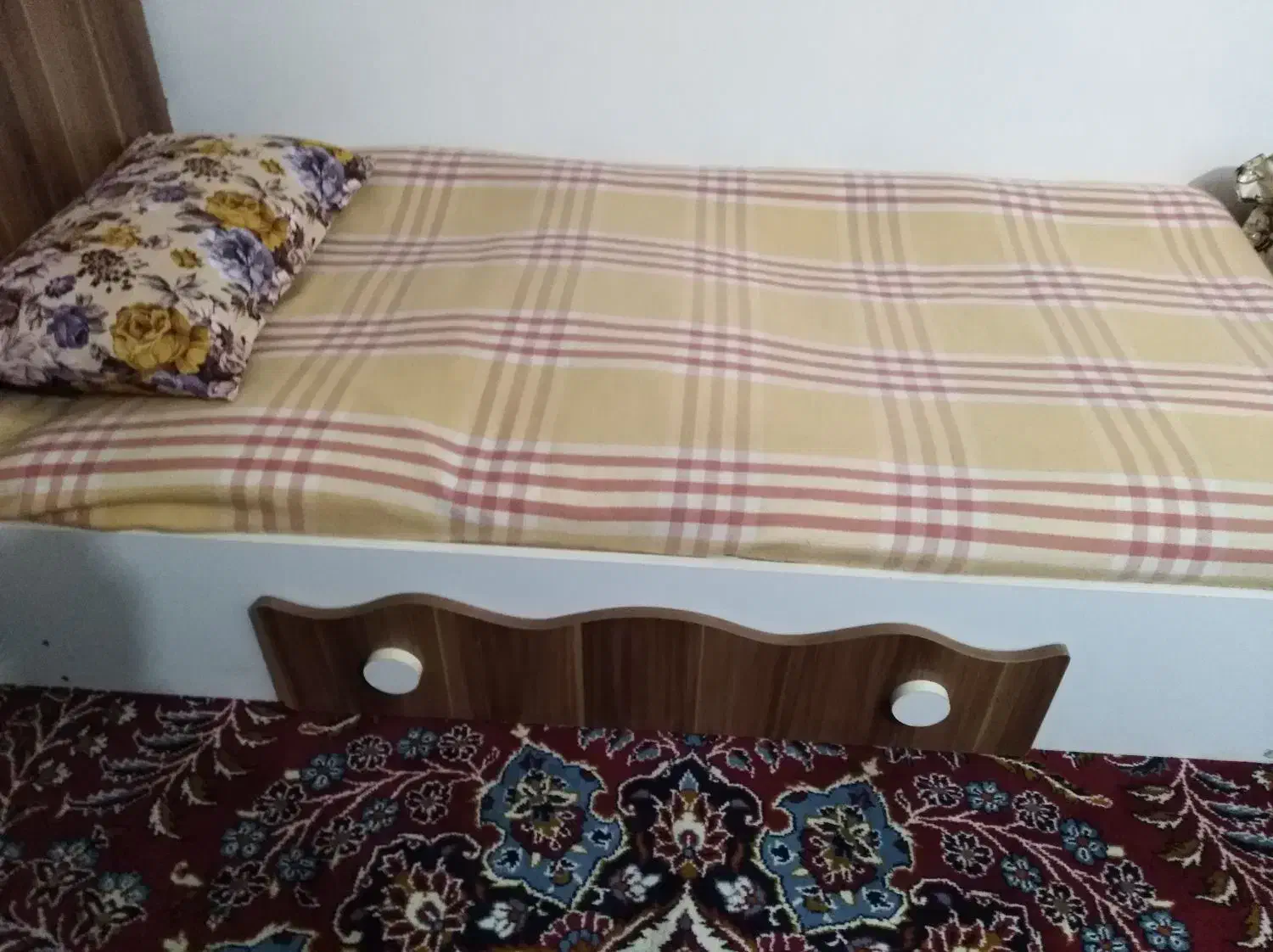 تخت خواب یک نفره ام دی اف بایک کشو|تخت و سرویس خواب|بهشهر, |دیوار