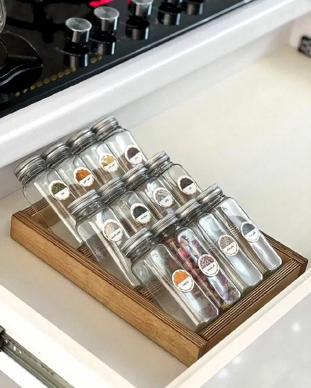 جاادویه مکارتی 12تایی با استند چوبی و لیبل|ظروف پختوپز|فسا, |دیوار