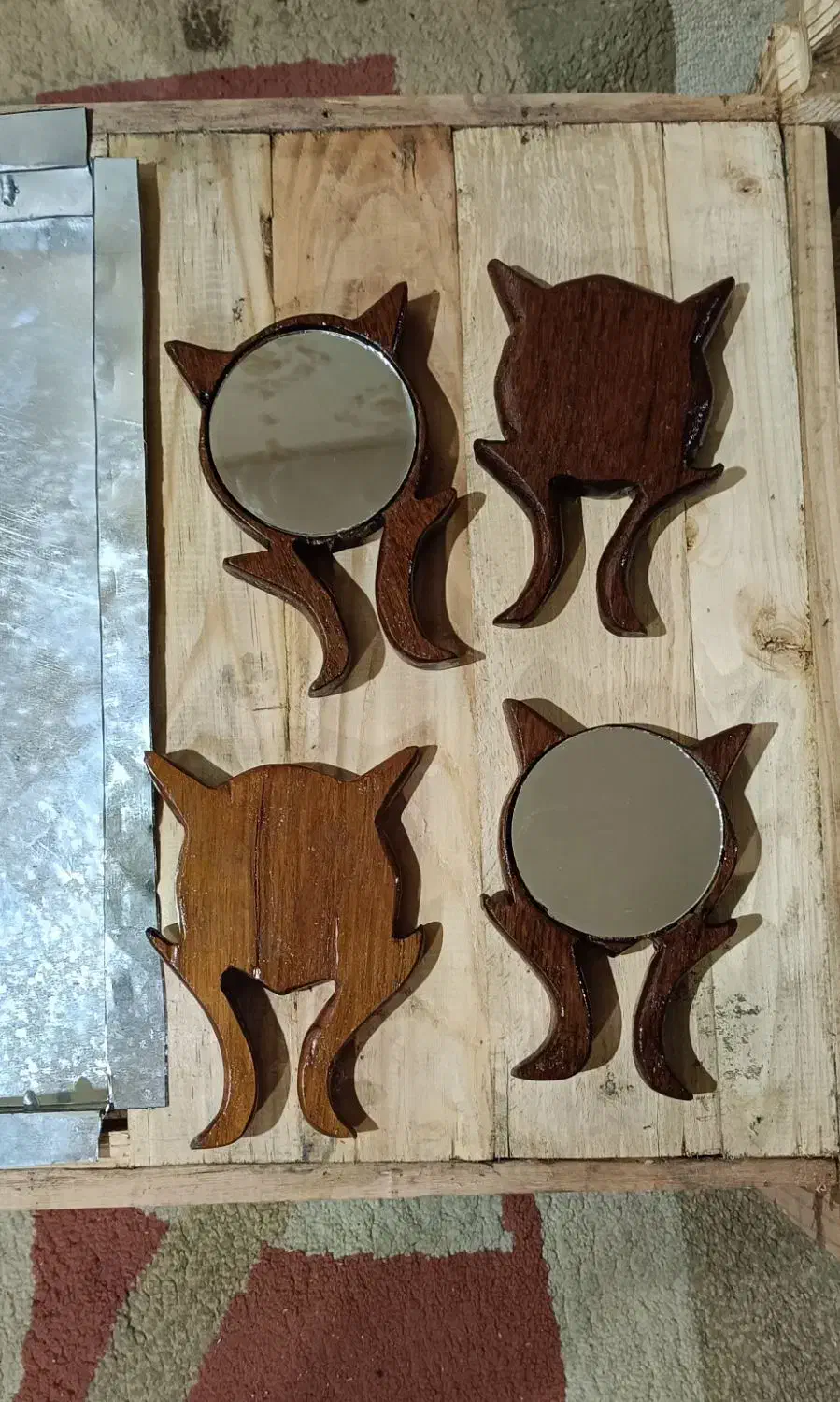 اینه چوبی طرح گربه مسافرتی کوچیک|آینه|آبادان, |دیوار