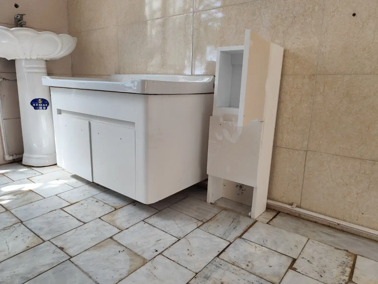 سنگ روشویی و باکس|لوازم سرویس بهداشتی|آق قلا, |دیوار