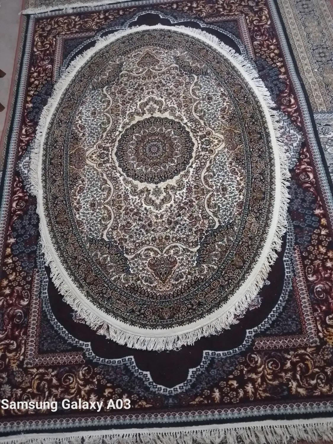 فرش قالی نو نخ۴ متری کاشان و بیضی نگین مشهد|فرش|مشهد, فارغ التحصیلان|دیوار