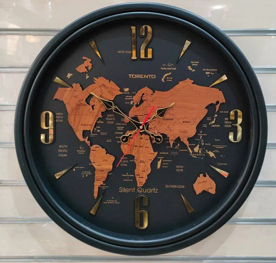 ساعت دیواری سایز بزرگ آرام گرد طرح‌تورنتو جدید|ساعت دیواری و تزئینی|کرمانشاه, |دیوار