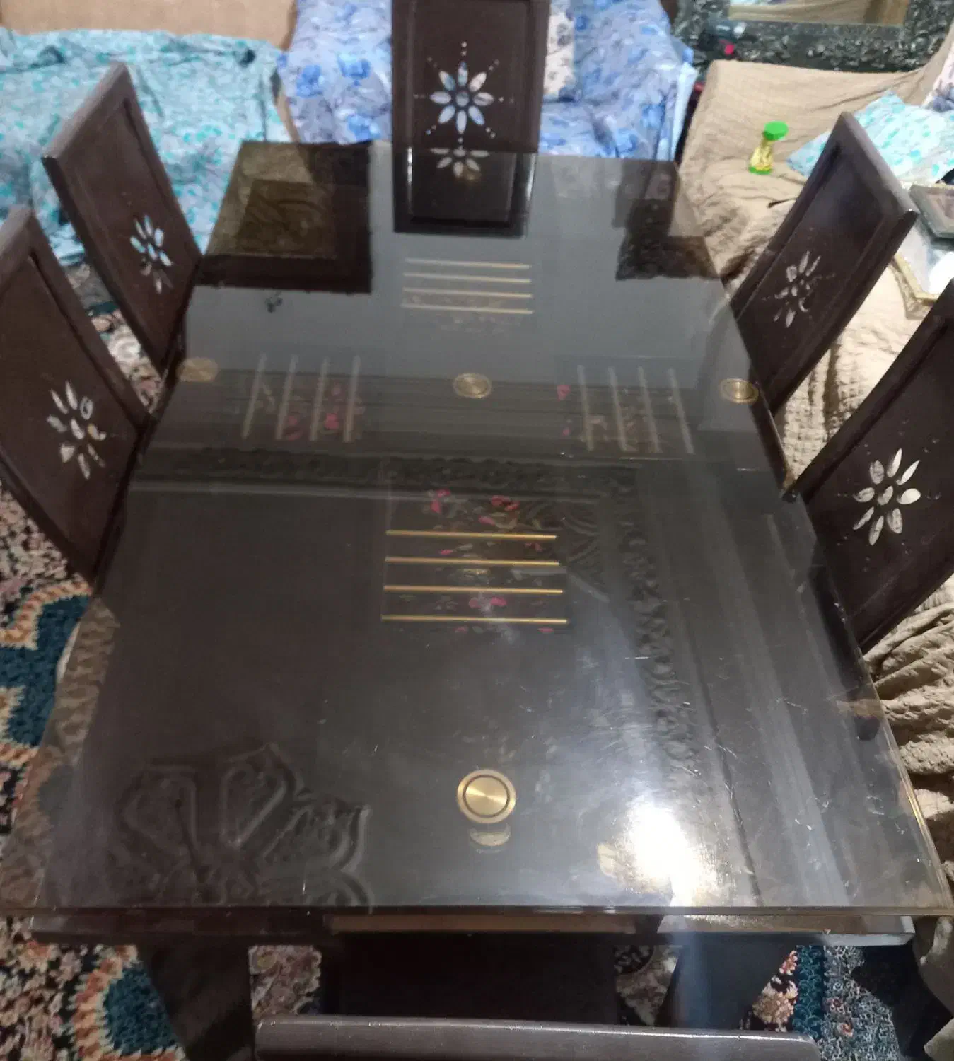 میز نهار خوری ۶نفره سالم شیشه نشکن انتیک|میز و صندلی غذاخوری|بندرعباس, |دیوار