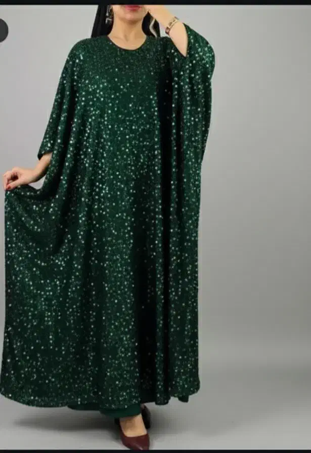 عبا مخمل پولکی سبز|لباس|رشت, لاکان شهر|دیوار