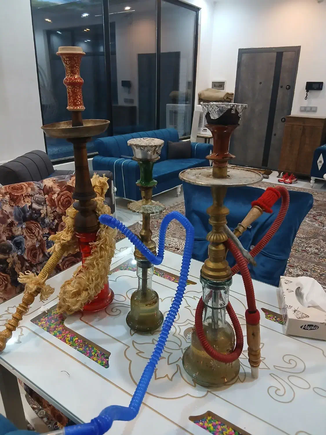 قلیان برنجی قدیمی با چوبی|کلکسیون و سرگرمی|کرج, حسن آباد|دیوار