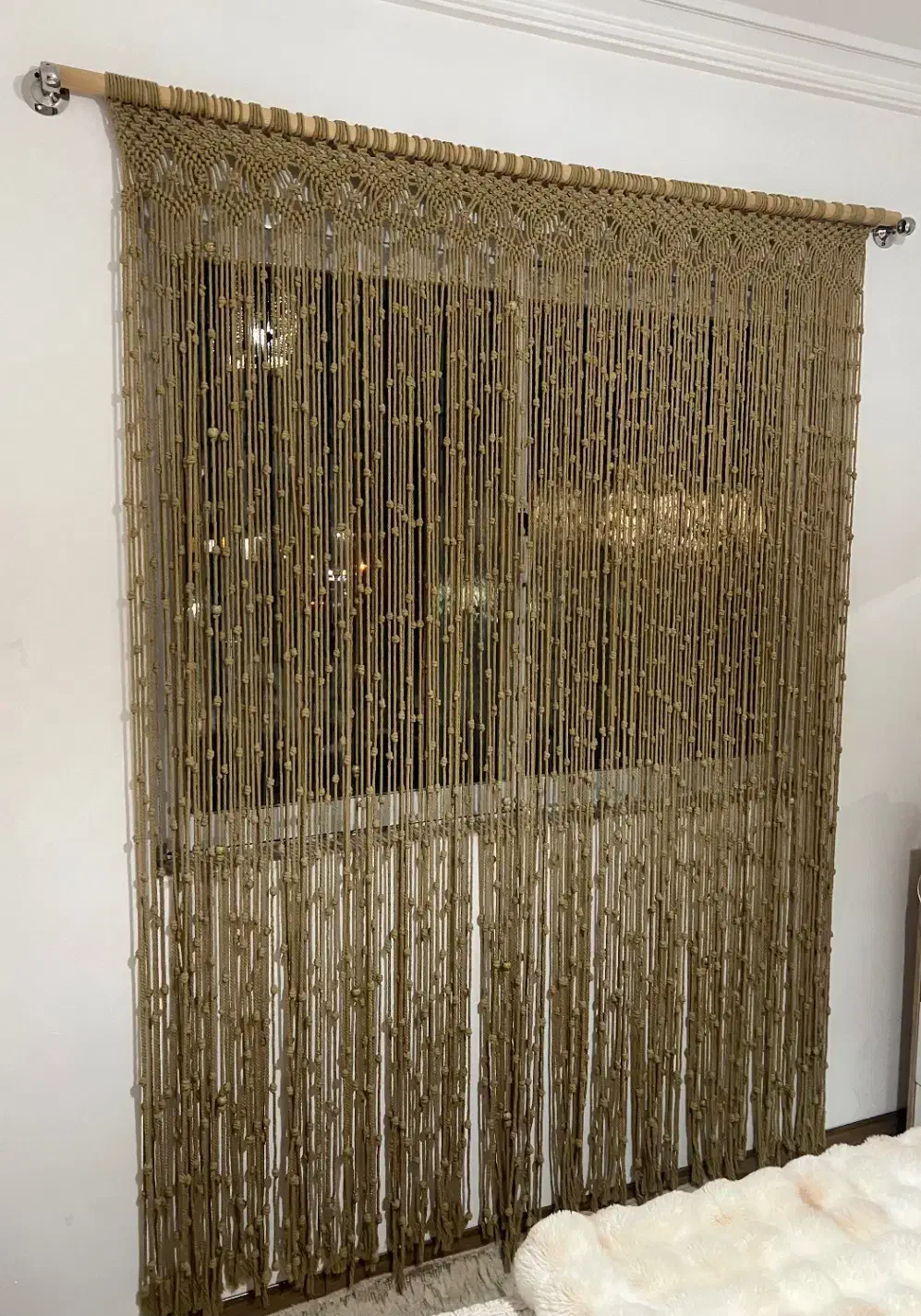 پرده مکرومه دست باف|صنایع دستی و سایر لوازم تزئینی|آمل, |دیوار