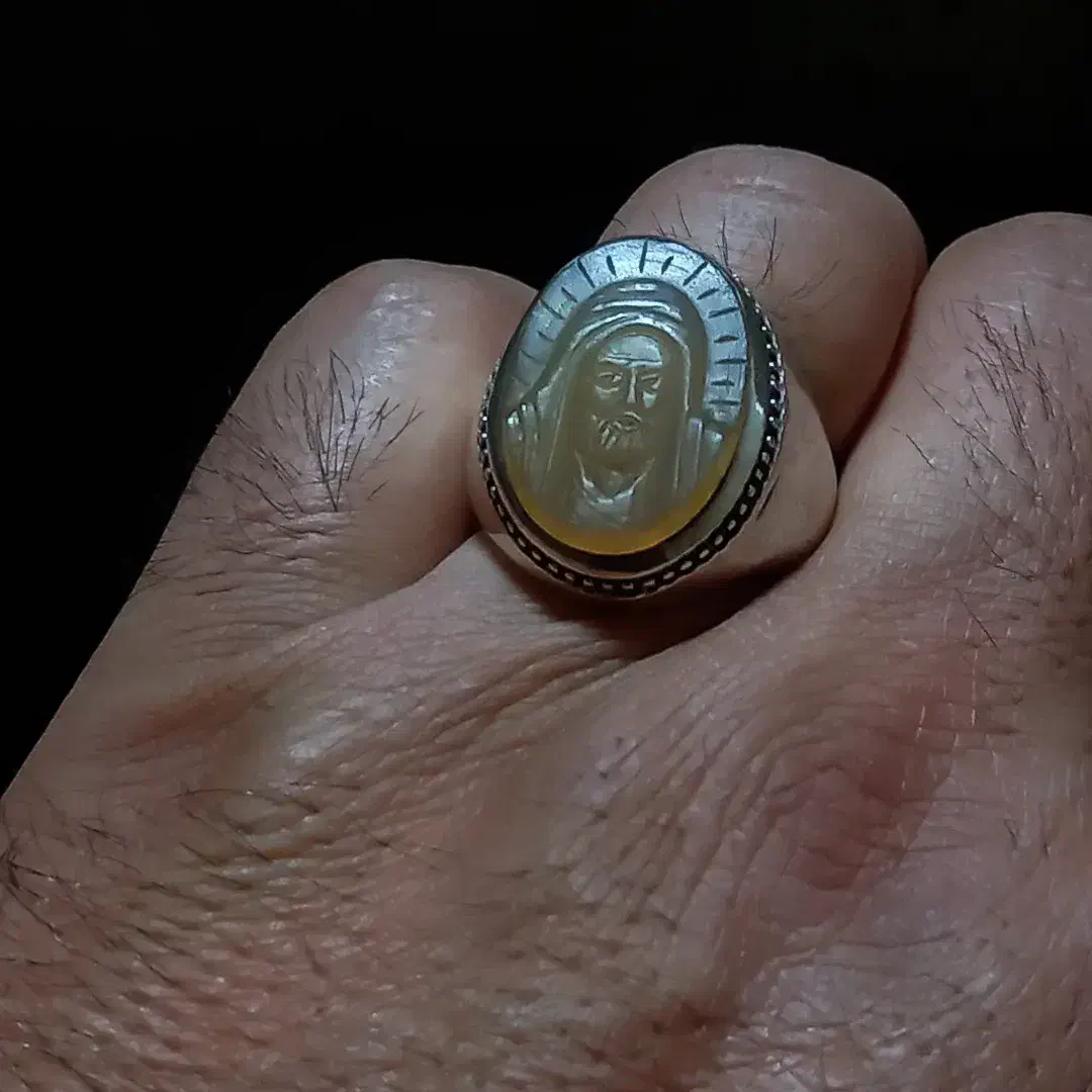 شمایل زیبای مولا علی علیه السلام عقیق یمنی کهنه|جواهرات|پیشوا, |دیوار