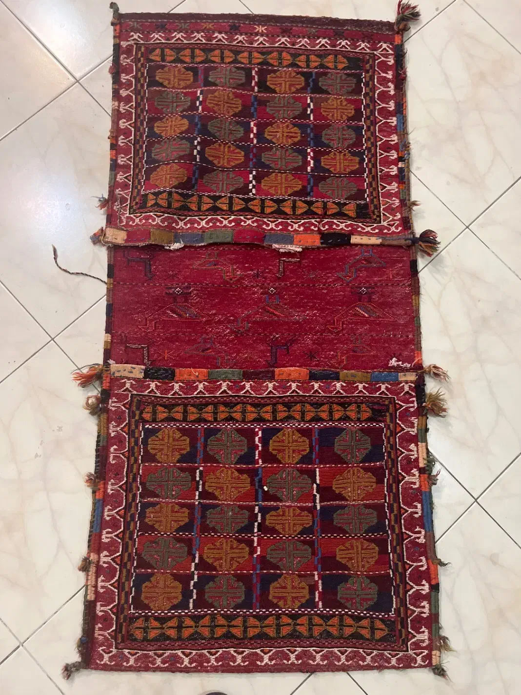 خورجین دستبافت انتیک سالم ریزبافت عشایری|گلیم، جاجیم، گبه|تهران, شهرک غرب|دیوار