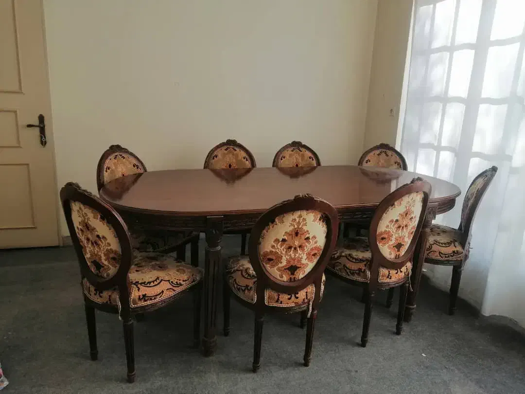 یک دست مبلمان نیم استیل با میزی نهارخوری ۱۰ نفره|مبلمان خانگی و میز عسلی|یزد, |دیوار