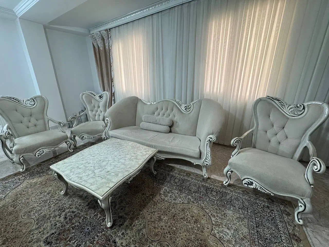 مبل استیل راش 9نفره با ناهار خوری 6نفره|مبلمان خانگی و میز عسلی|رباط‌کریم, رباط‌کریم|دیوار