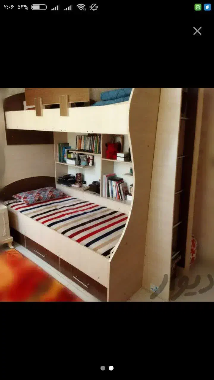 تخت دو طبقه ام دی اف|تخت و سرویس خواب|قم, پردیسان|دیوار