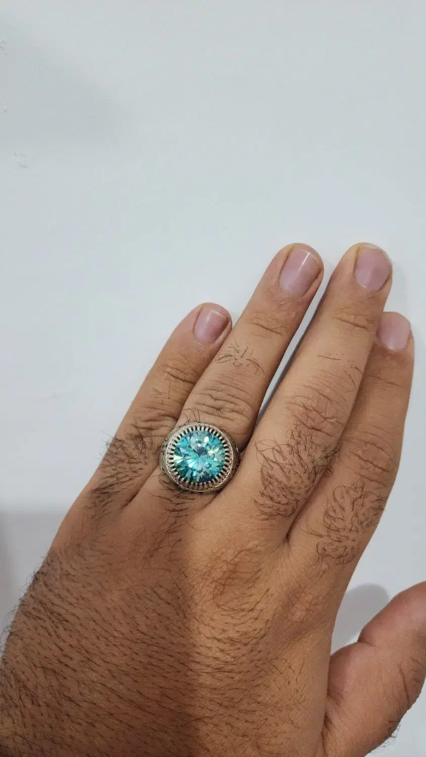 انگشتر نقره اصل سنگ الماس موزانایت|جواهرات|مریوان, |دیوار