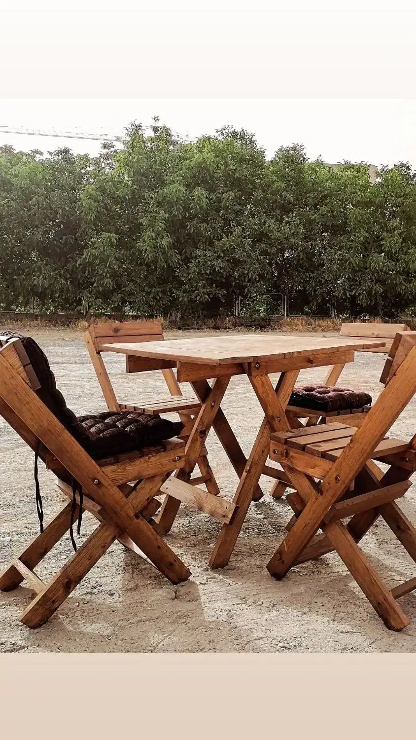 ست چوبی کافه ایی|میز و صندلی غذاخوری|خرم‌آباد, |دیوار