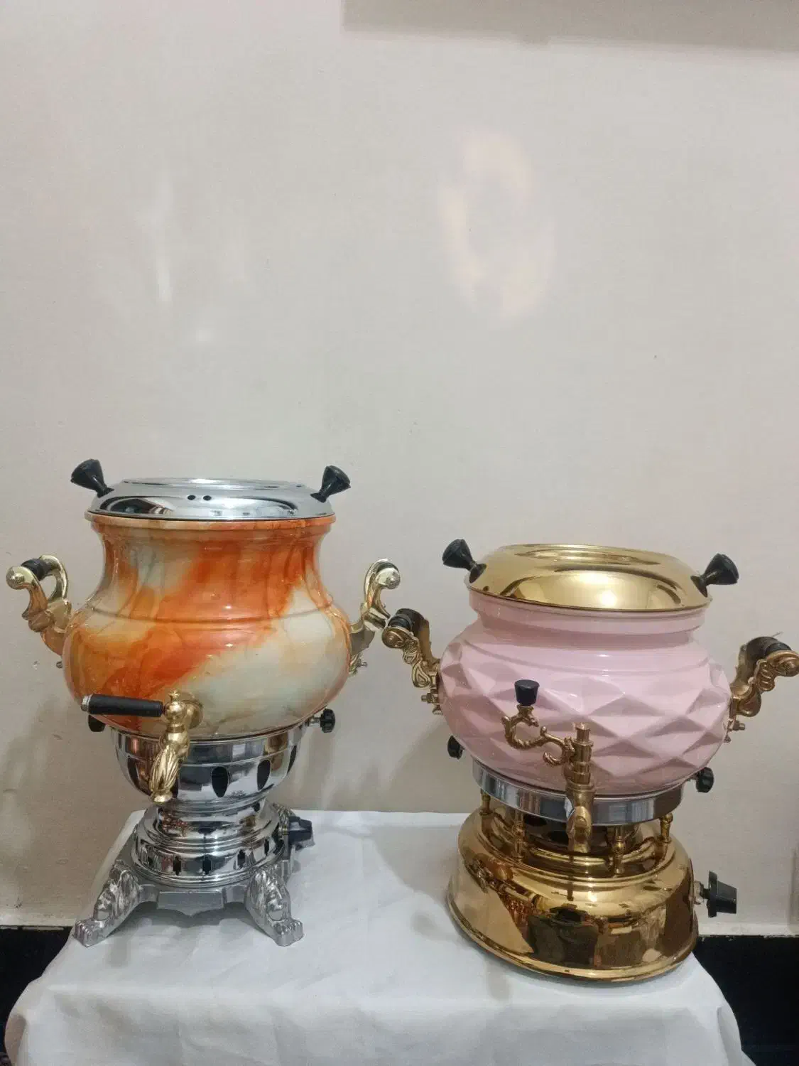 سماور دوکاره برنجی ۶لیتری گازی|سماور، چایساز، قهوهساز|مشهد, جنت|دیوار