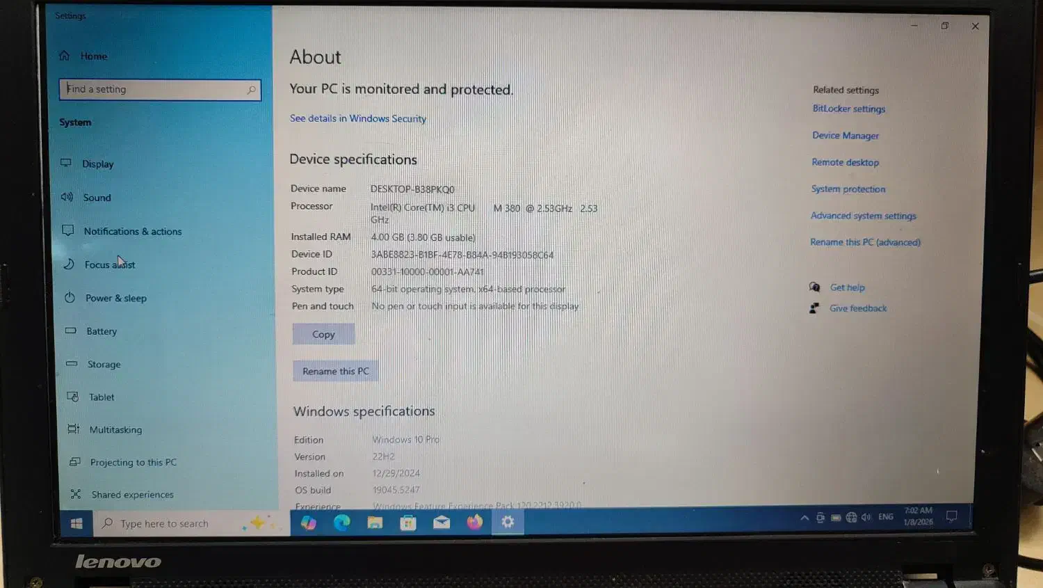 لبتاب lenovo مدل tinkpad|رایانه همراه|اصفهان, برازنده|دیوار