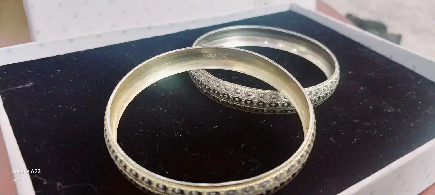 النگو نقره مشابه طلا۲عدد|جواهرات|سمنان, |دیوار