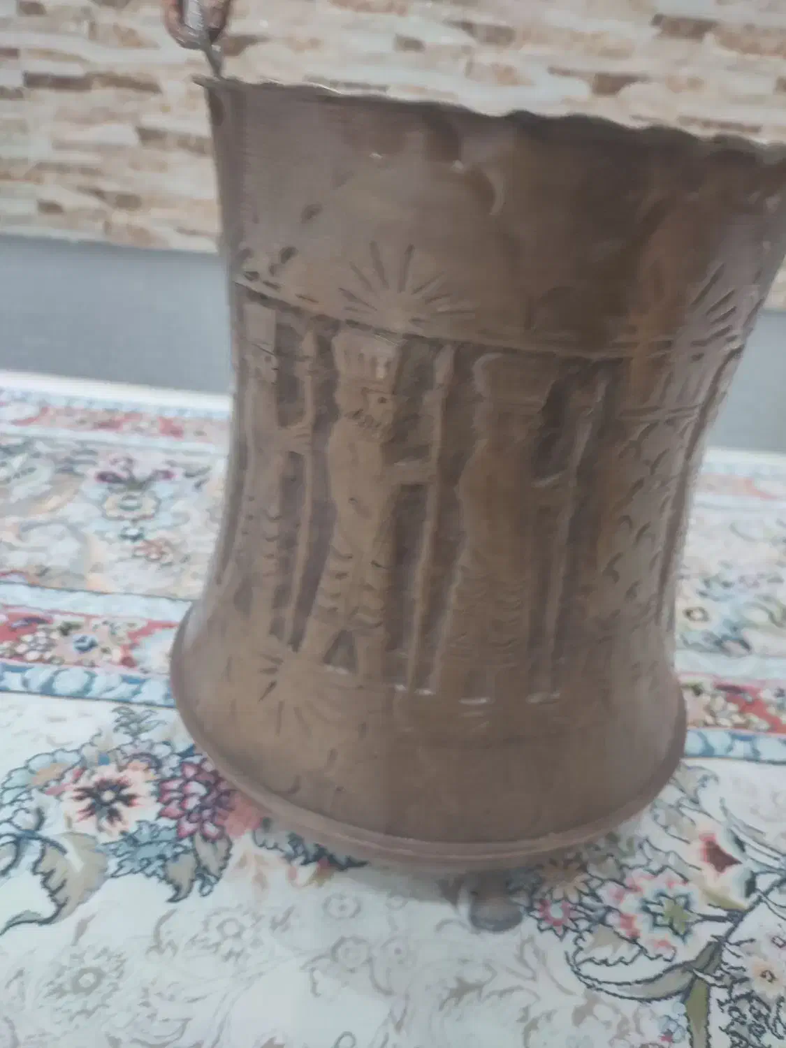 سطل آشغال وآجیل خوری مسی|کلکسیون اشیاء عتیقه|ورامین, ریحان آباد|دیوار