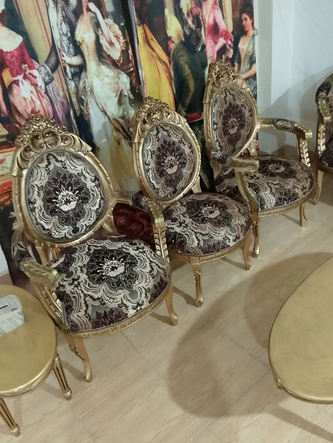 مبلنان سلطنتی9نفره  چوب روس اصل|مبلمان خانگی و میز عسلی|اهواز, فرهنگ شهر|دیوار