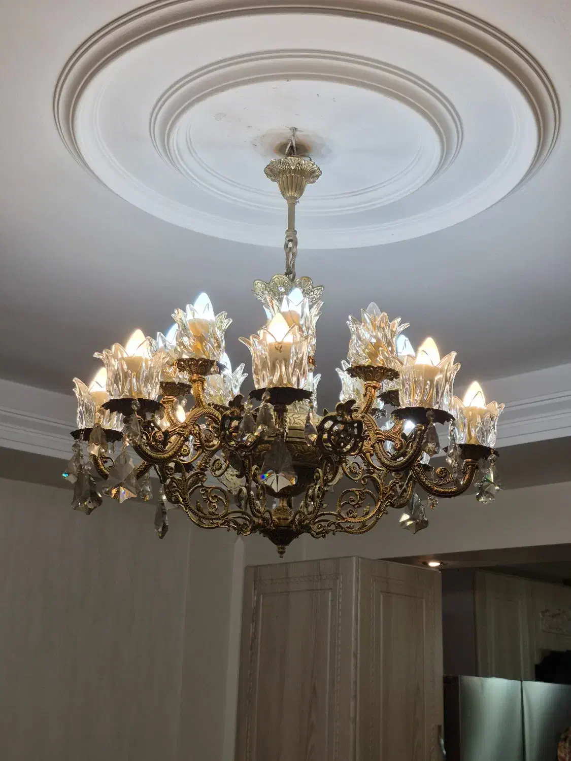 دو عدد لوستر برنج|لوستر و چراغ آویز|تهران, حافظیه|دیوار