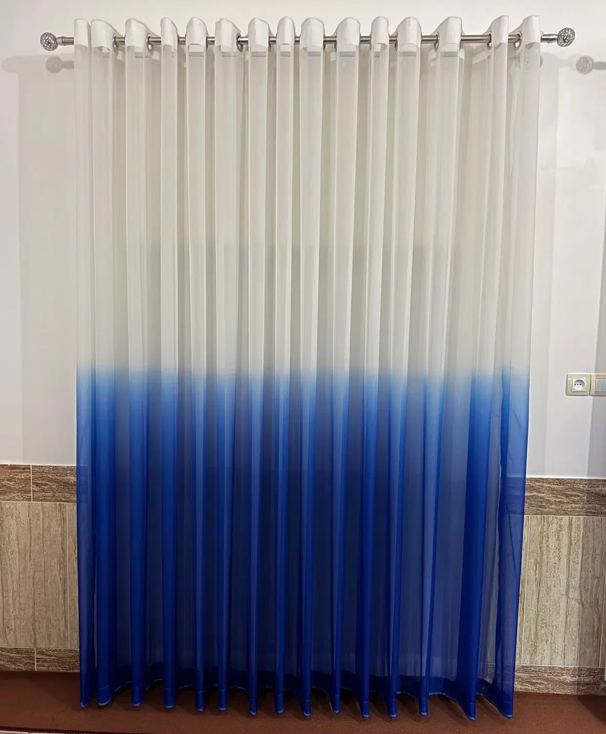 پرده پانچ حریر آبرنگی|پرده، رانر، رومیزی|آق قلا, |دیوار