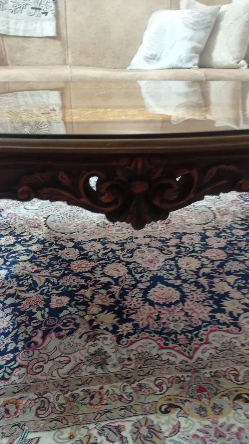 میز جلو مبلی چوب گردو|مبلمان خانگی و میز عسلی|رباط‌کریم, رباط‌کریم|دیوار