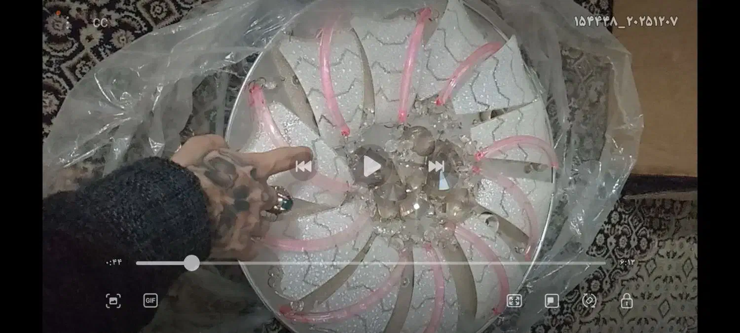 لوستر سقفی مدرن کریستالیLED کنترلی|لوستر و چراغ آویز|ورامین, ورامین|دیوار