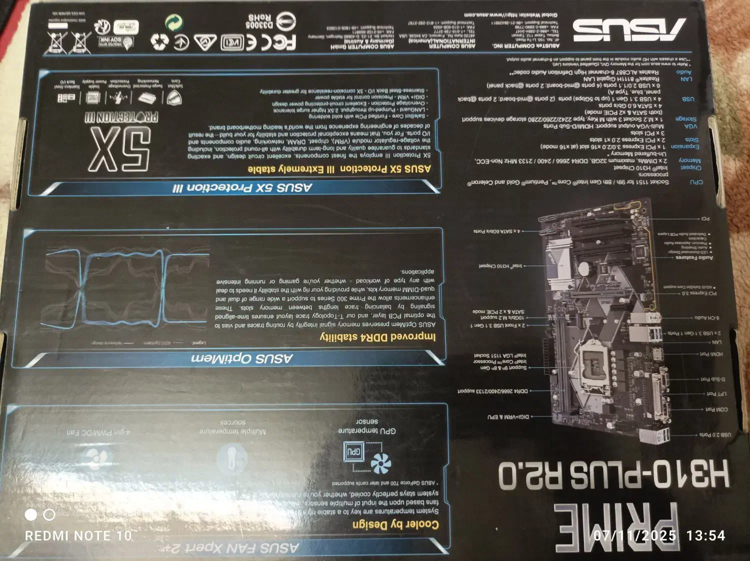 مادر برد ایسوس مدل PRIME .H310-PLUS R2.0.|قطعات و لوازم جانبی رایانه|بوشهر, |دیوار