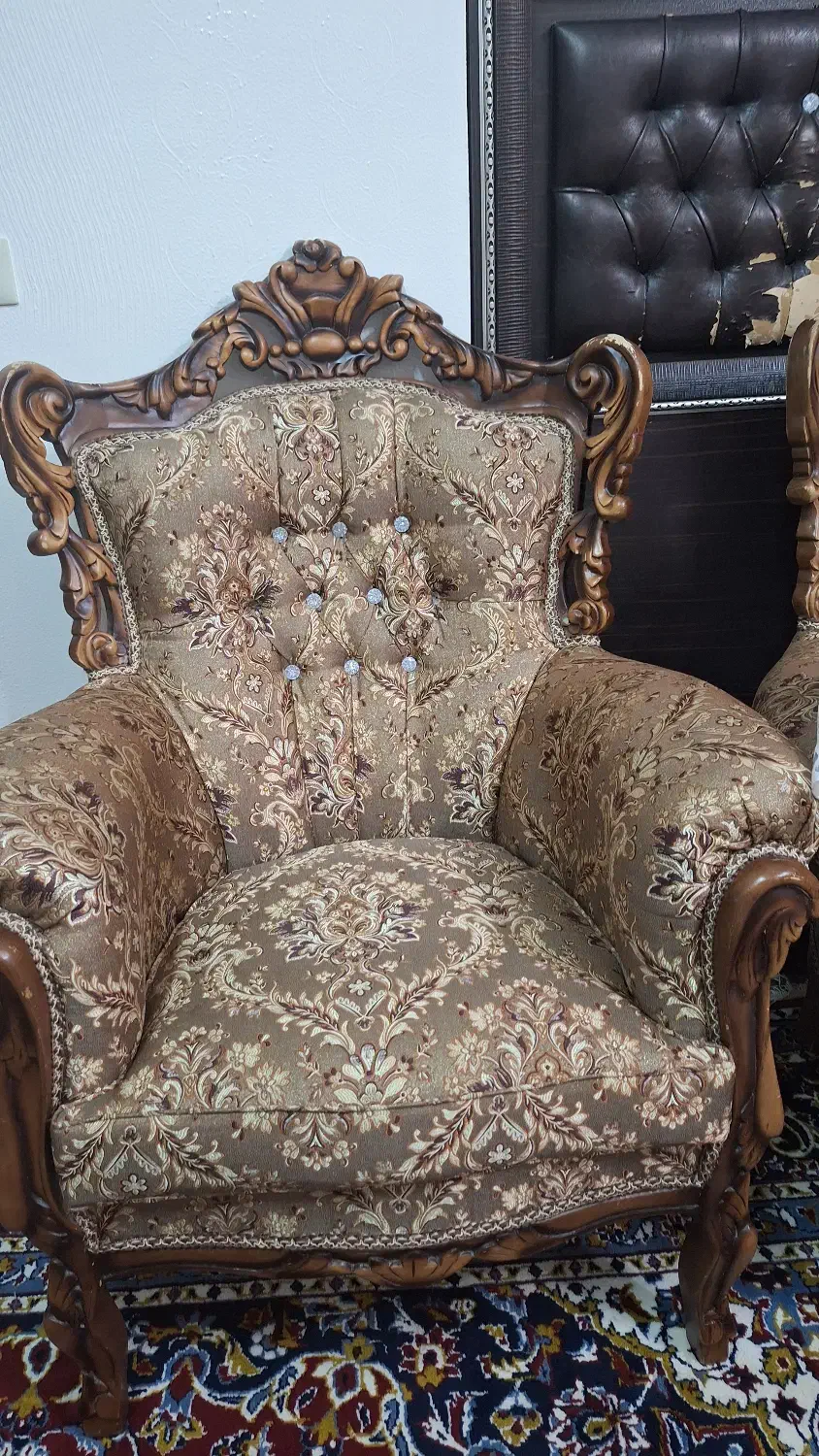 مبلمان سلطنتی کم کارکرد ۹ نفره|مبلمان خانگی و میز عسلی|بروجن, |دیوار