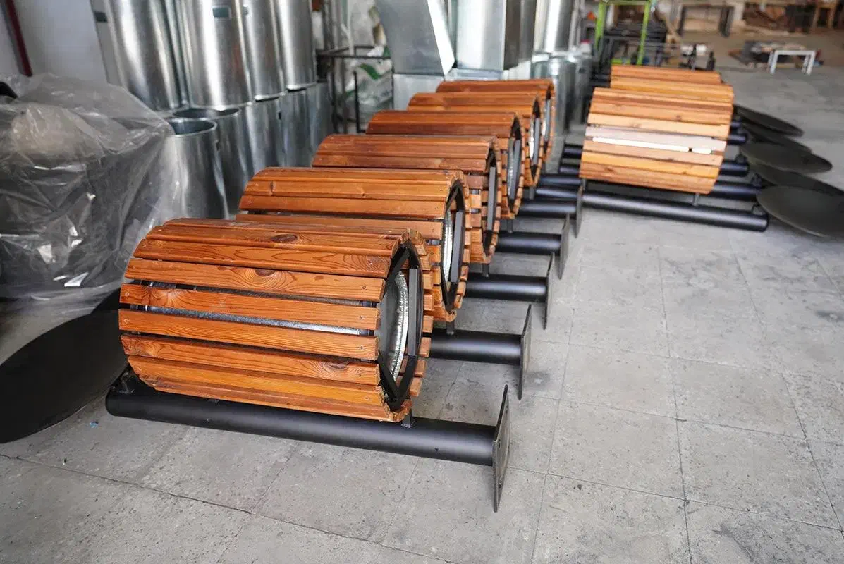 سطل زباله چوبی فلزی پارکی،باغی،رستورانی/ترموود اصل|عمدهفروشی|تهران, ظفر|دیوار