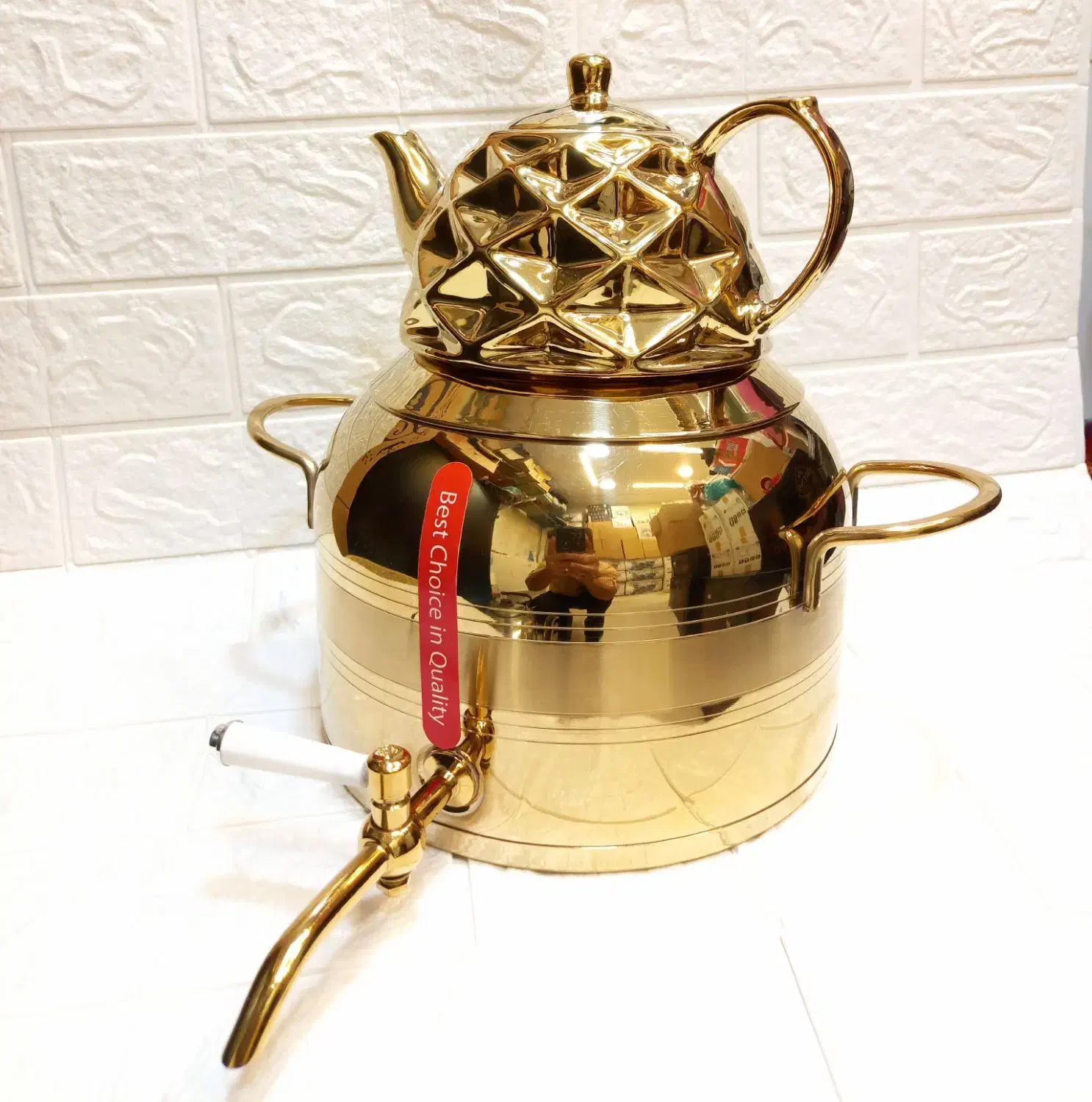 کتری قوری استیل شیر دار کف چدن طرح سنگی|قوری، کتری، قهوه‌ساز دستی|تهران, شوش|دیوار