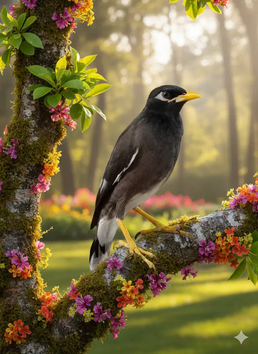 مینا سخنگو خوشگل خاص و کمیاب|پرنده|مشهد, بهاران|دیوار