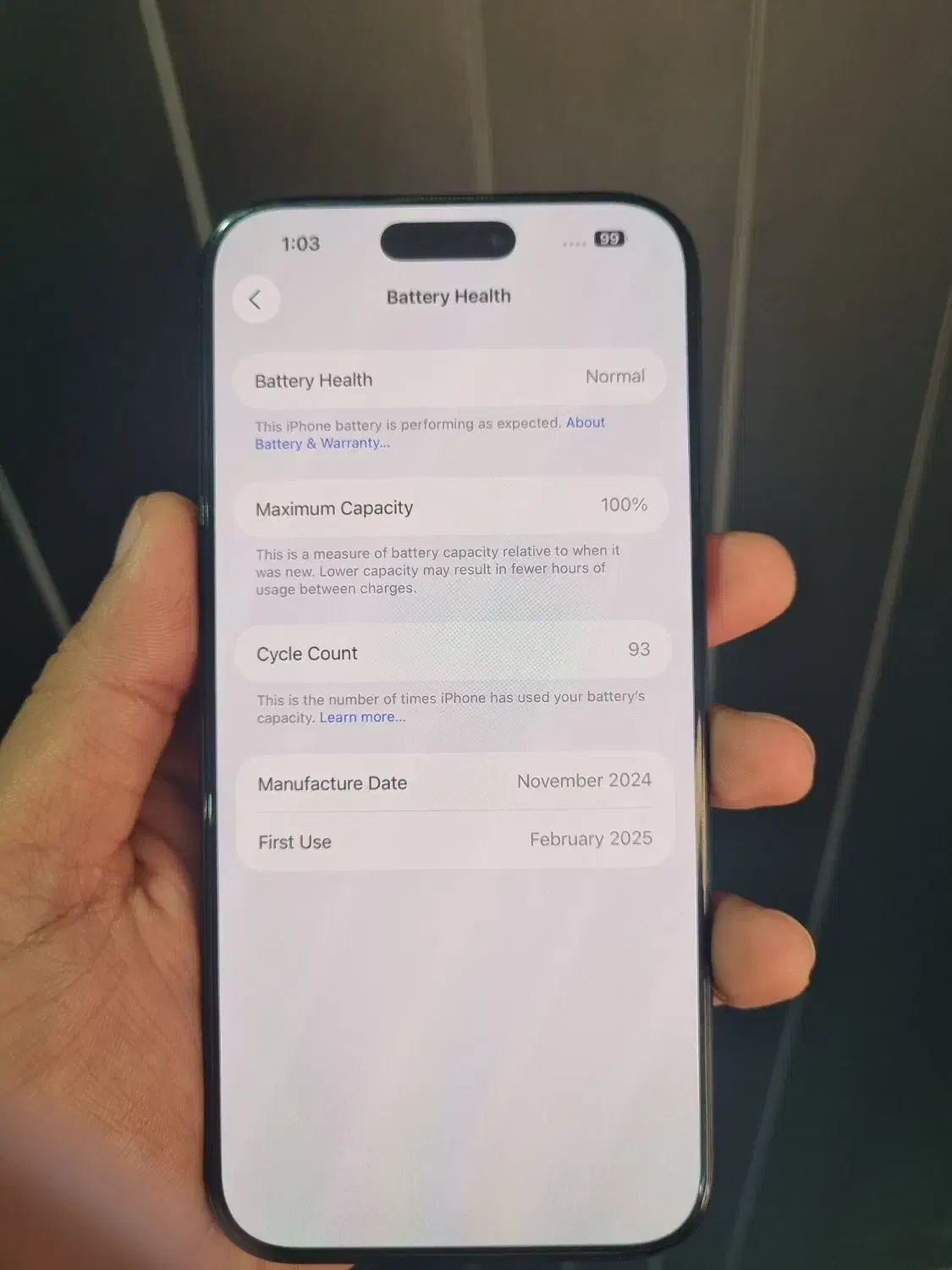 16 پرو مکس باتری 100 Za مشابه صفر با گارانتی|موبایل|رشت, منظریه|دیوار