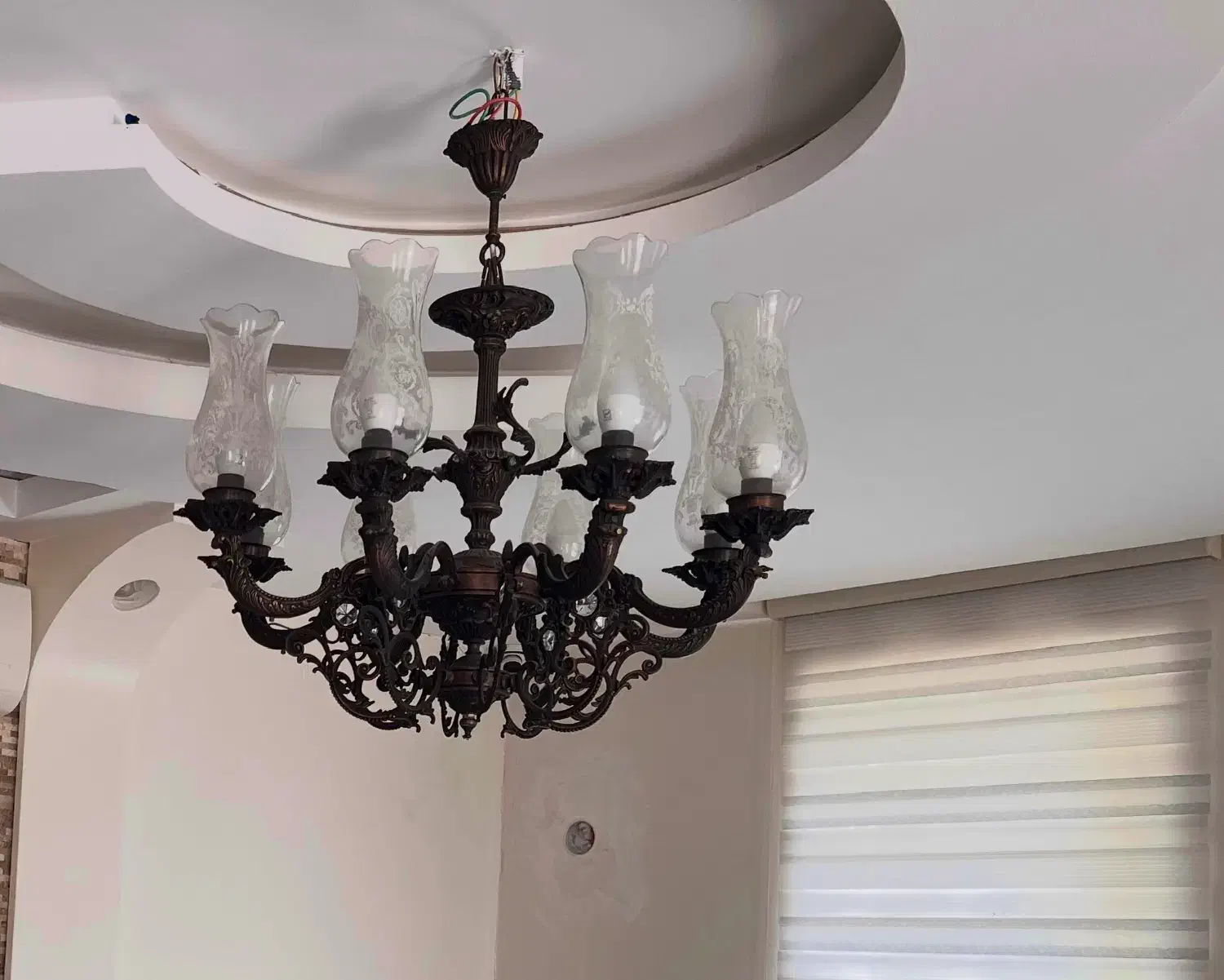 لوستر برنز اصل سیاه|لوستر و چراغ آویز|شهریار, بکه|دیوار