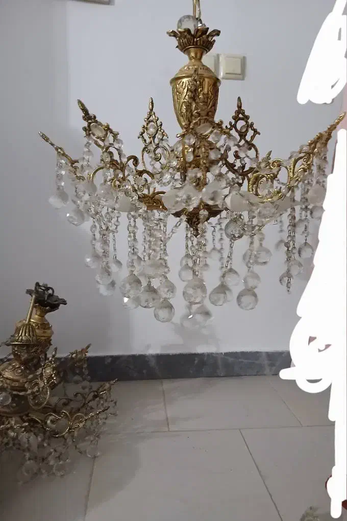 لوستر ۸ شاخه برنز|لوستر و چراغ آویز|فردیس, نگارستان|دیوار