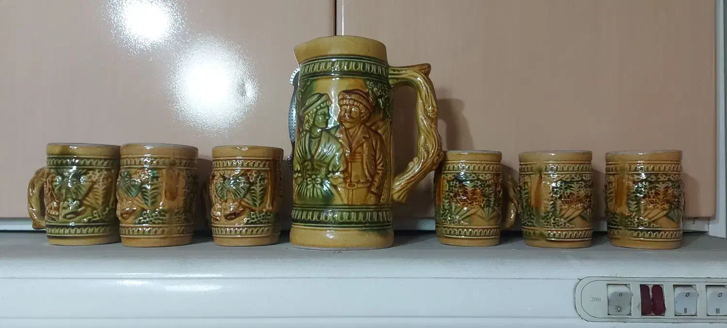 ست پارچ و لیوان عتیقه (نو)|کلکسیون اشیاء عتیقه|تهران, باغ خزانه|دیوار