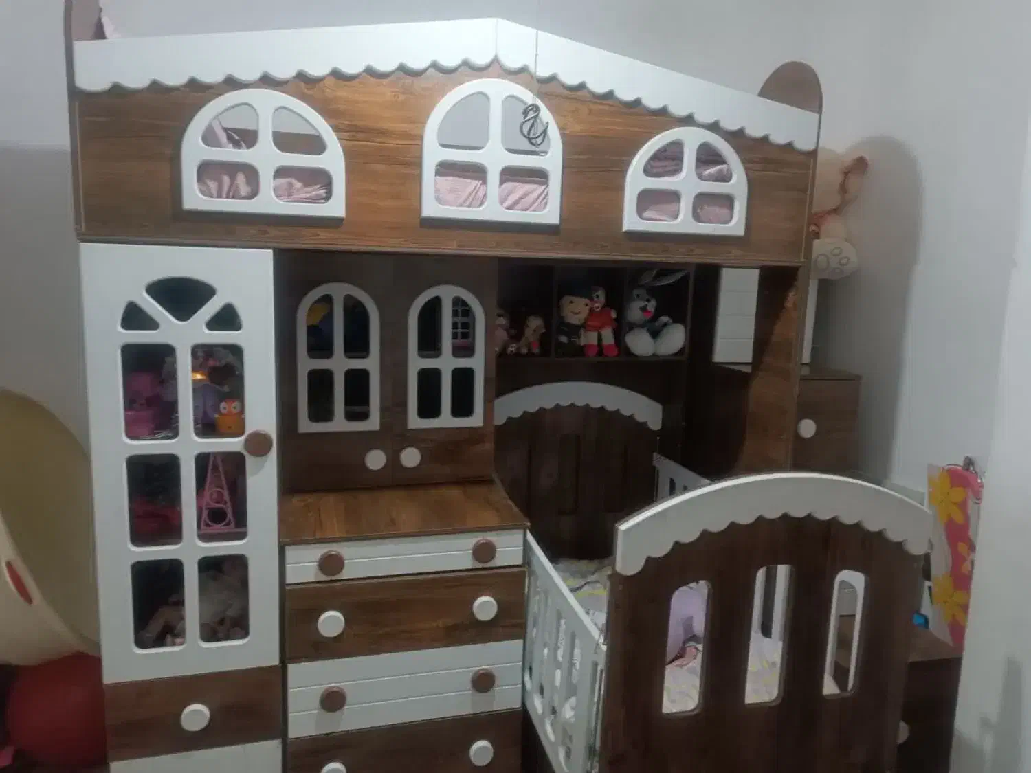 تخت دوطبقه کلبه|تخت و صندلی بچه|هشتگرد, فاز ۷ مهستان|دیوار